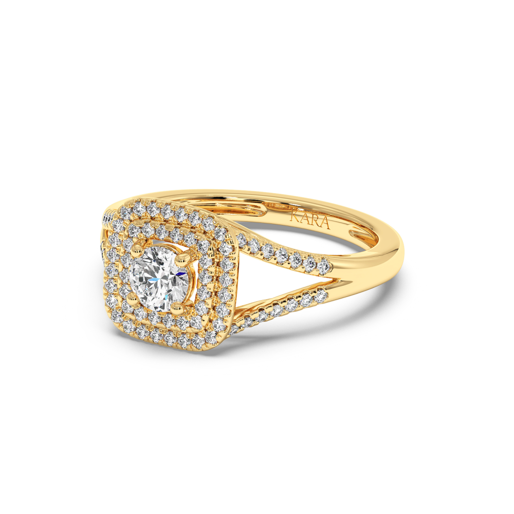 Engagement ring with central diamond of 0.36 ct and side diamonds of 0.26 ct