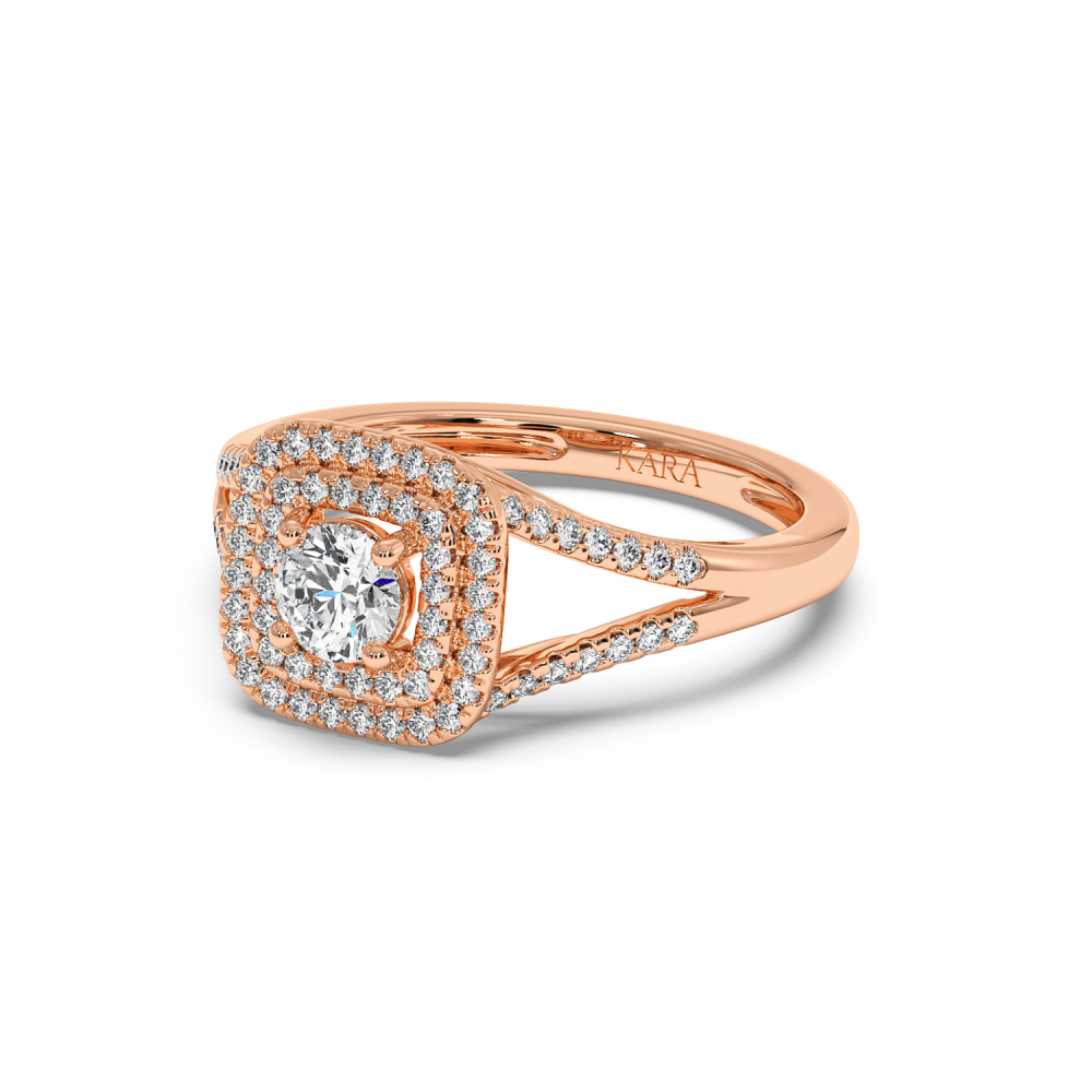 Engagement ring with central diamond of 0.36 ct and side diamonds of 0.26 ct