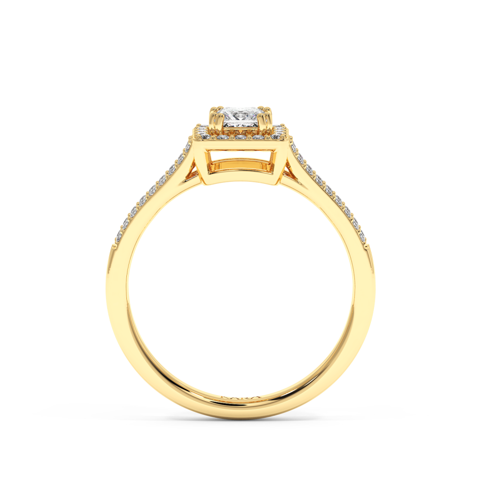 Engagement ring with central diamond of 0.38 ct and side diamonds of 0.26 ct