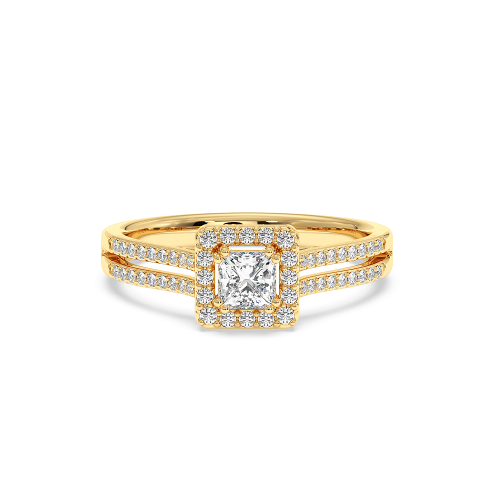 Engagement ring with central diamond of 0.38 ct and side diamonds of 0.26 ct