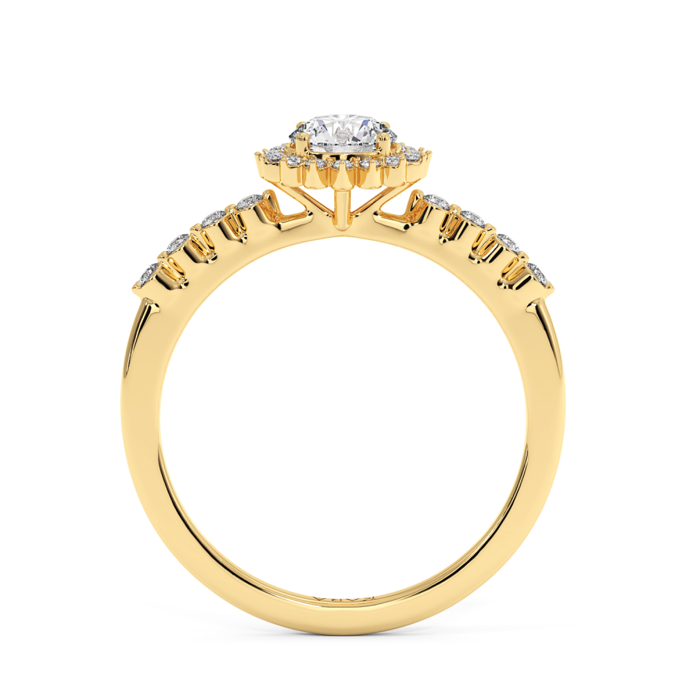 Engagement ring with central diamond of 0.48 ct and side diamonds of 0.14 ct