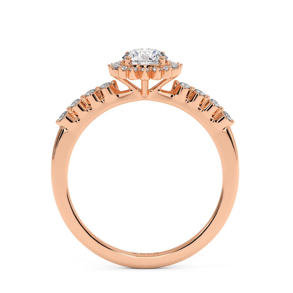 Engagement ring with central diamond of 0.48 ct and side diamonds of 0.14 ct