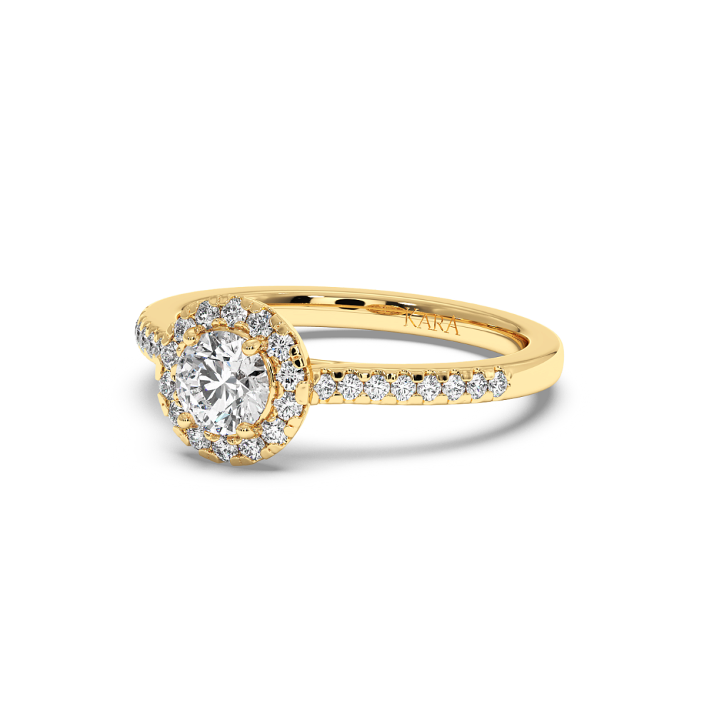 Engagement ring with central diamond of 0.49 ct and side diamonds of 0.20 ct