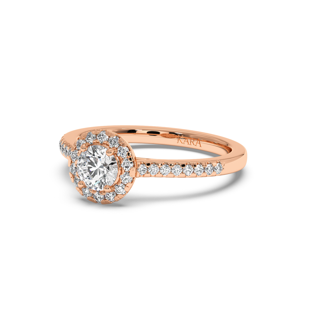 Engagement ring with central diamond of 0.49 ct and side diamonds of 0.20 ct