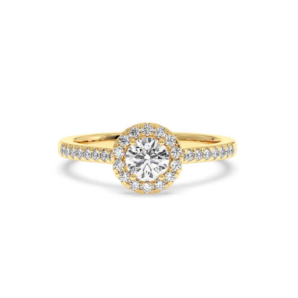 Engagement ring with central diamond of 0.49 ct and side diamonds of 0.20 ct