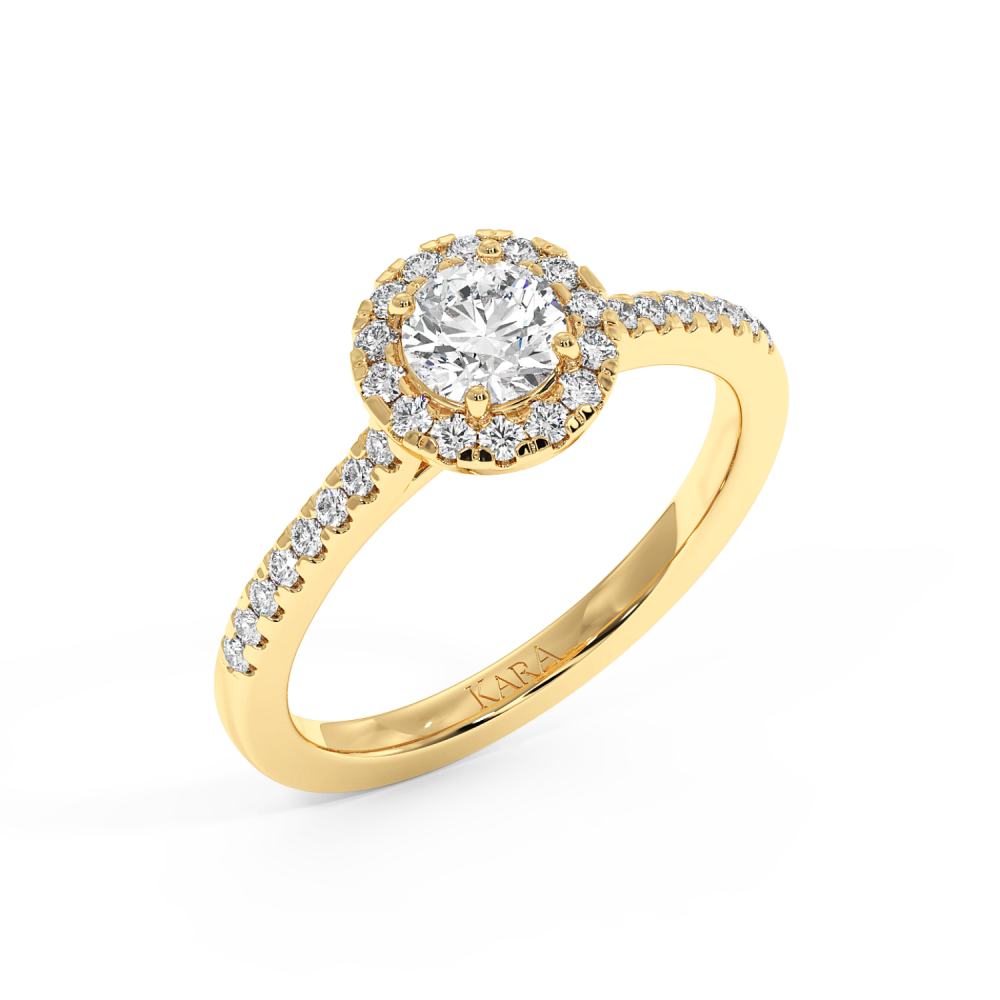 Engagement ring with central diamond of 0.49 ct and side diamonds of 0.20 ct