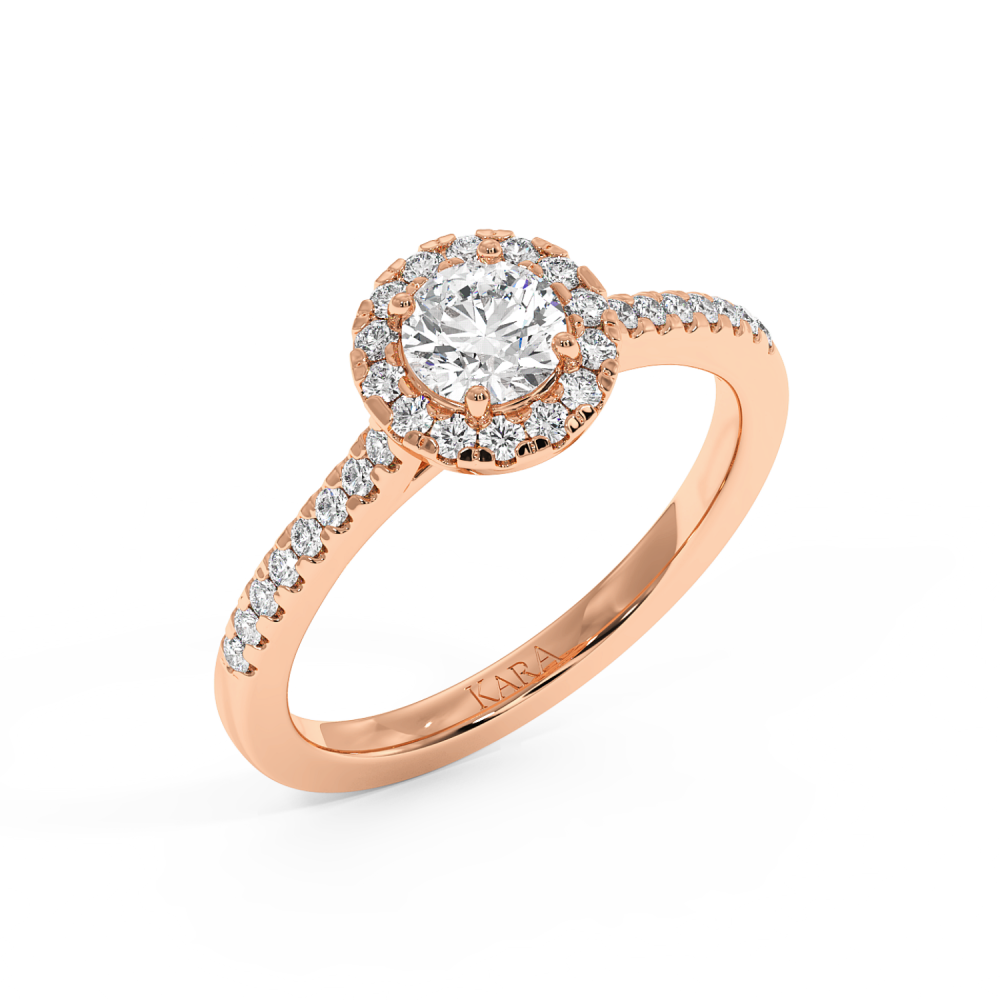 Engagement ring with central diamond of 0.49 ct and side diamonds of 0.20 ct