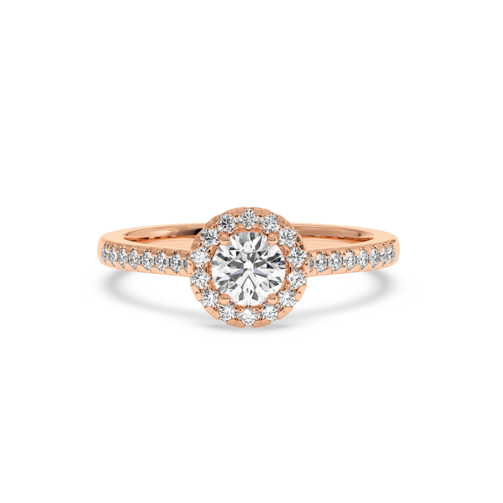 Engagement ring with central diamond of 0.49 ct and side diamonds of 0.20 ct