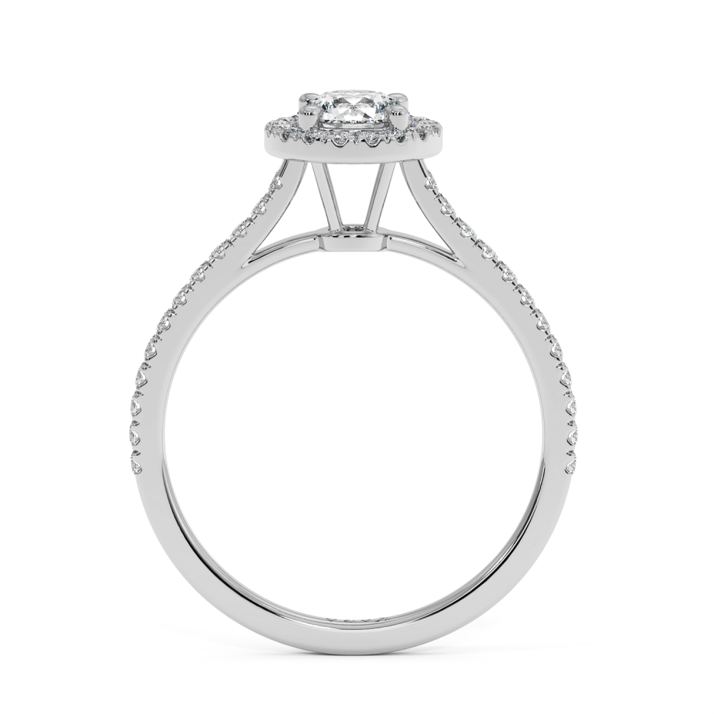 Engagement ring with central diamond of 0.50 ct and side diamonds of 0.22 ct