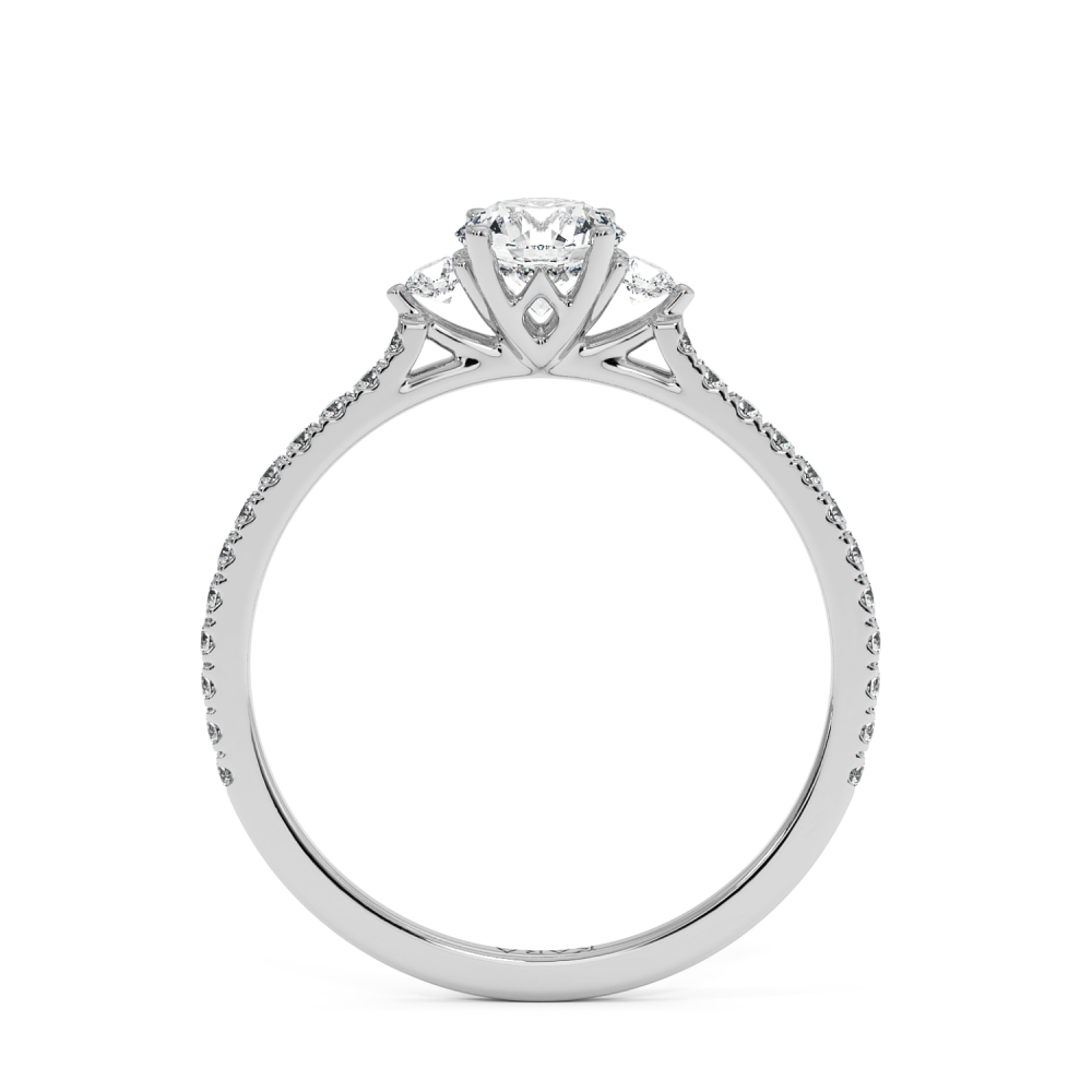 Engagement ring with central diamond of 0.50 ct and side diamonds of 0.23 ct