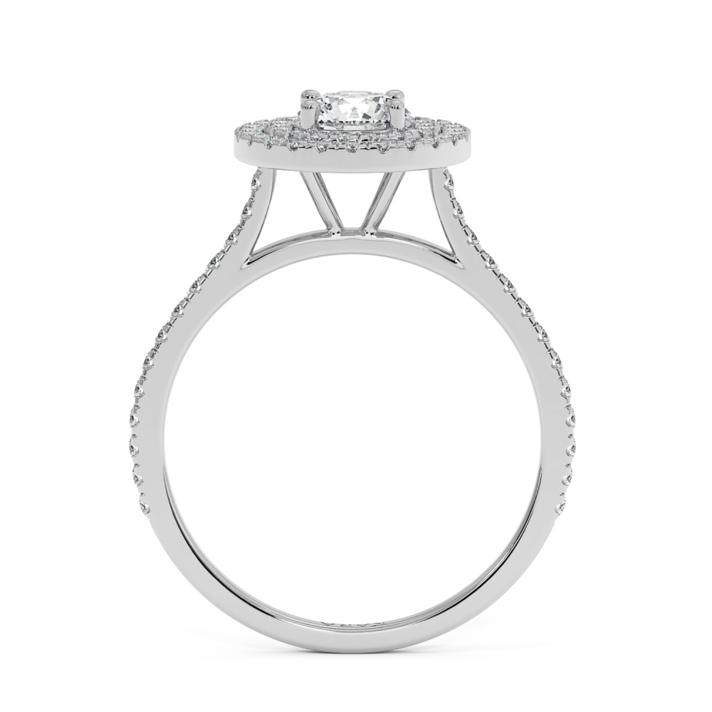Engagement ring with 0.50 ct center diamond and 0.32 ct side diamonds