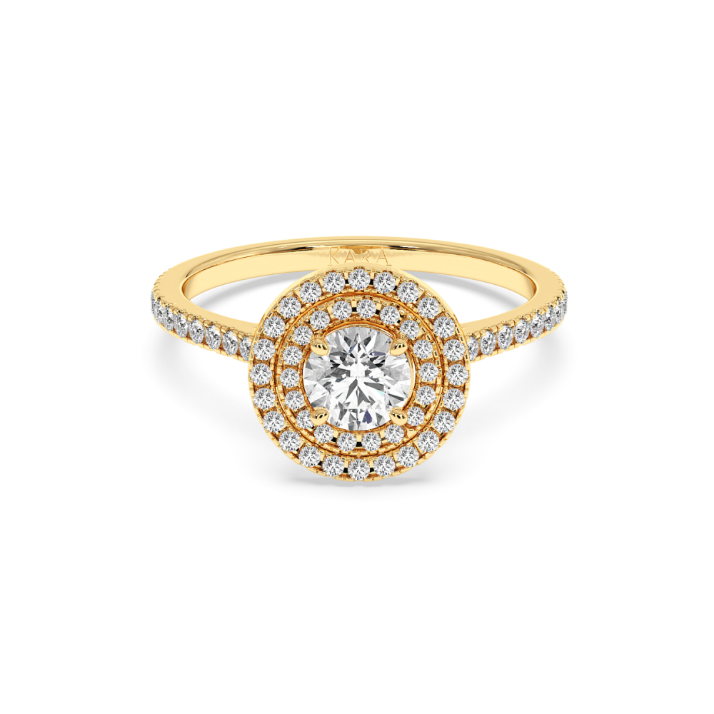 Engagement ring with 0.50 ct center diamond and 0.32 ct side diamonds