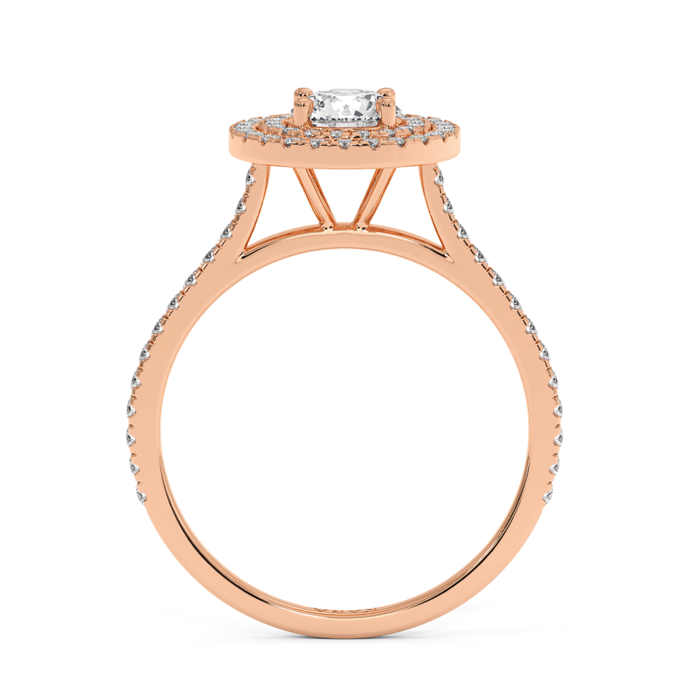 Engagement ring with 0.50 ct center diamond and 0.32 ct side diamonds