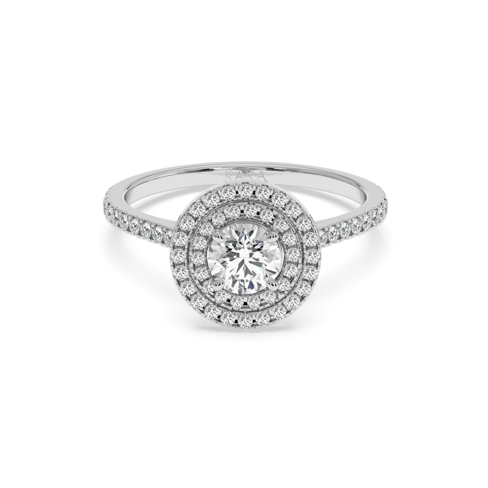 Engagement ring with 0.50 ct center diamond and 0.32 ct side diamonds