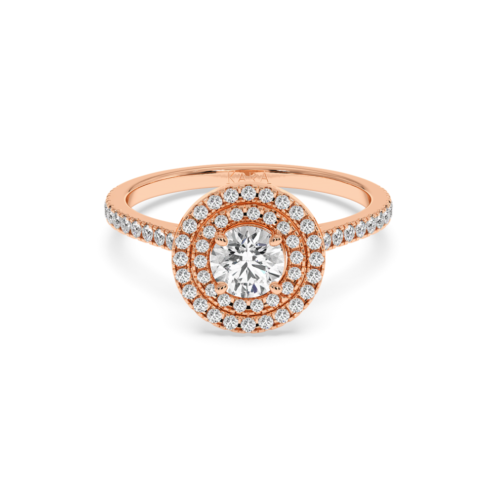 Engagement ring with 0.50 ct center diamond and 0.32 ct side diamonds