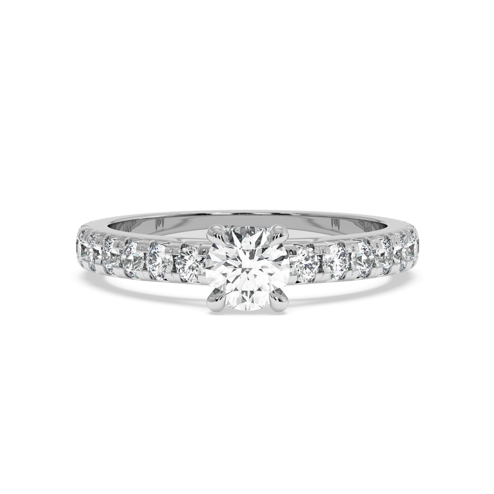 Engagement ring with central diamond of 0.53 ct and side diamonds of 0.64 ct