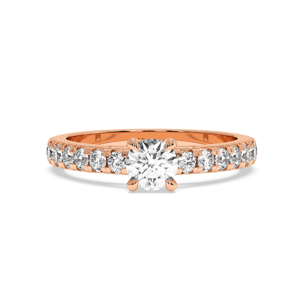 Engagement ring with central diamond of 0.53 ct and side diamonds of 0.64 ct