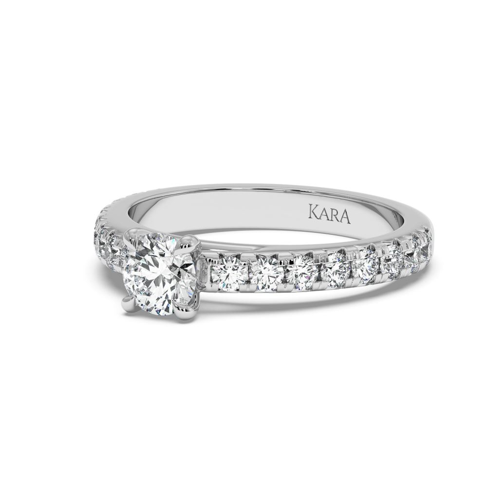 Engagement ring with central diamond of 0.53 ct and side diamonds of 0.64 ct