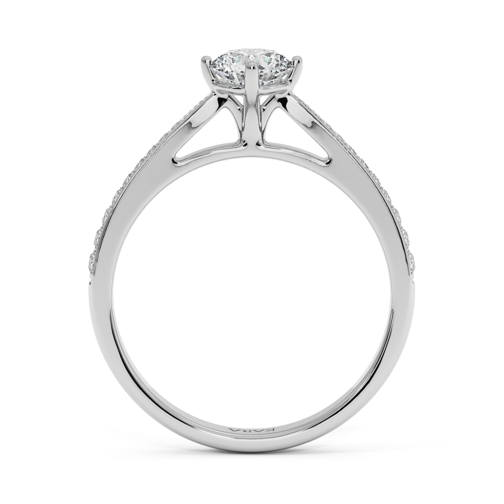 Engagement ring with central diamond of 0.59 ct and side diamonds of 0.14 ct