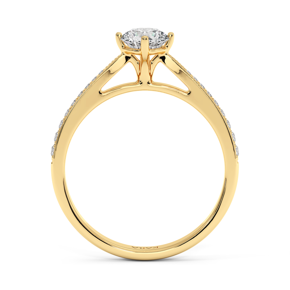 Engagement ring with central diamond of 0.59 ct and side diamonds of 0.14 ct
