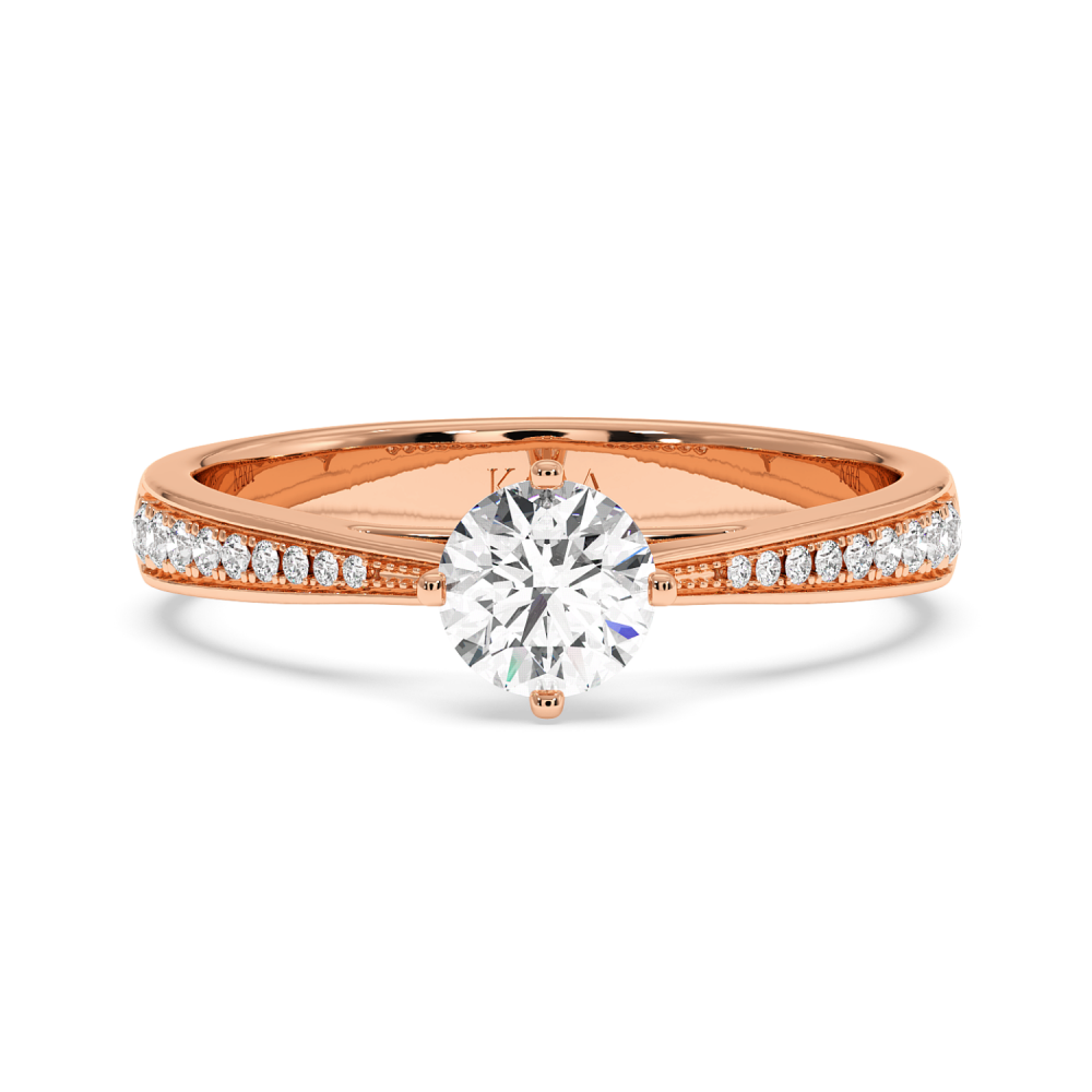 Engagement ring with central diamond of 0.59 ct and side diamonds of 0.14 ct