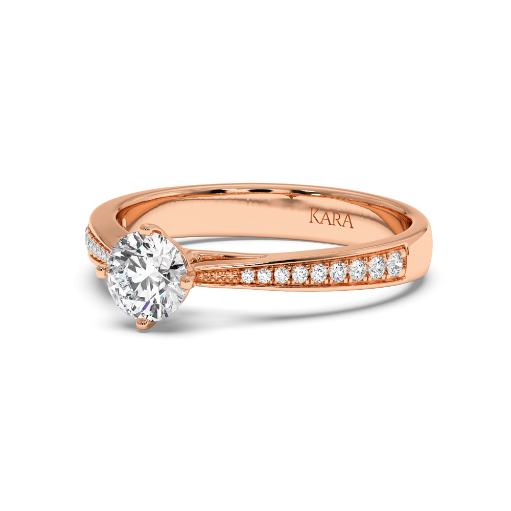 Engagement ring with central diamond of 0.59 ct and side diamonds of 0.14 ct