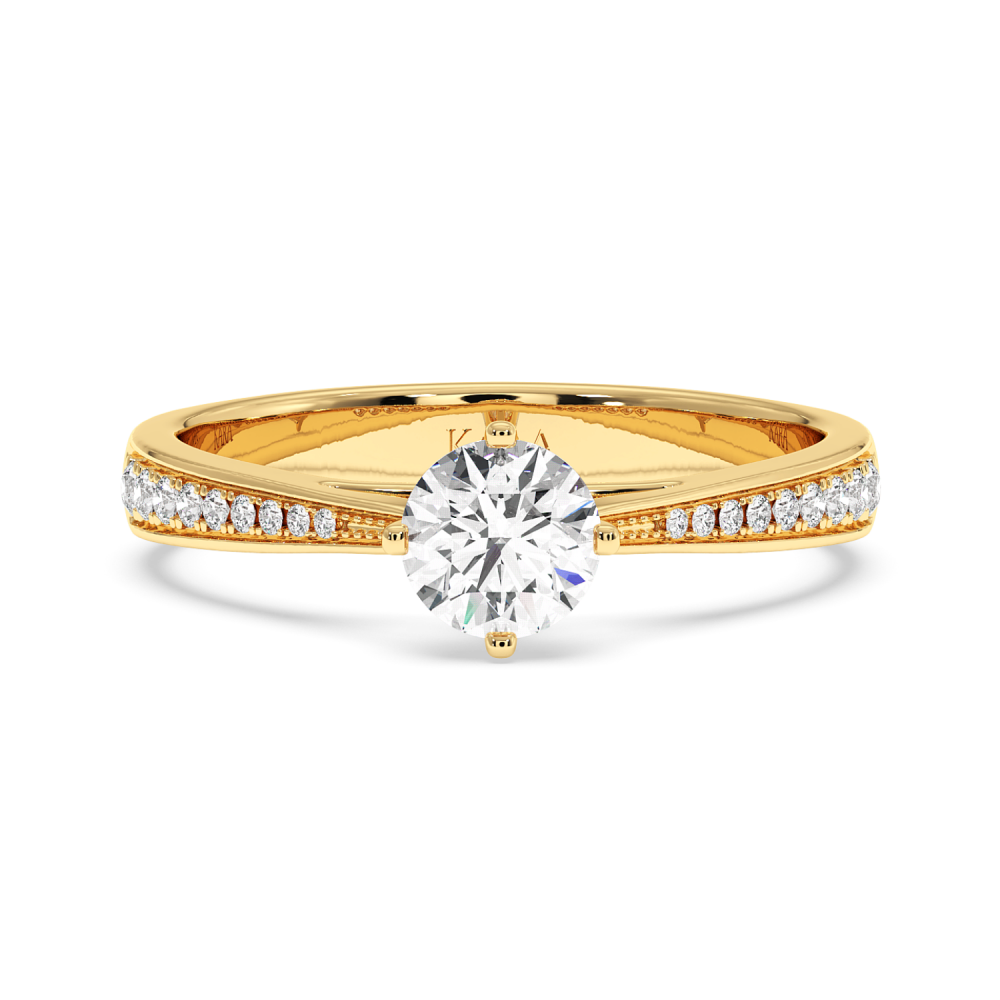 Engagement ring with central diamond of 0.59 ct and side diamonds of 0.14 ct