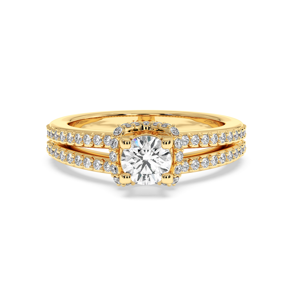 Engagement ring with central diamond of 0.60 ct and side diamonds of 0.36 ct