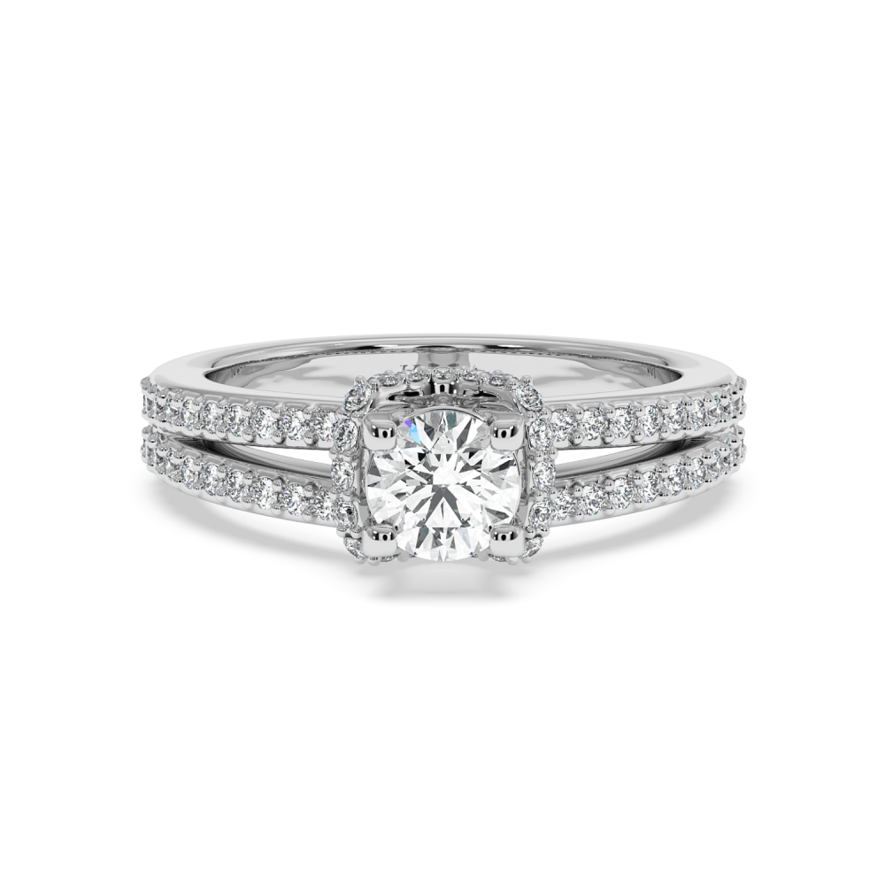 Engagement ring with central diamond of 0.60 ct and side diamonds of 0.36 ct