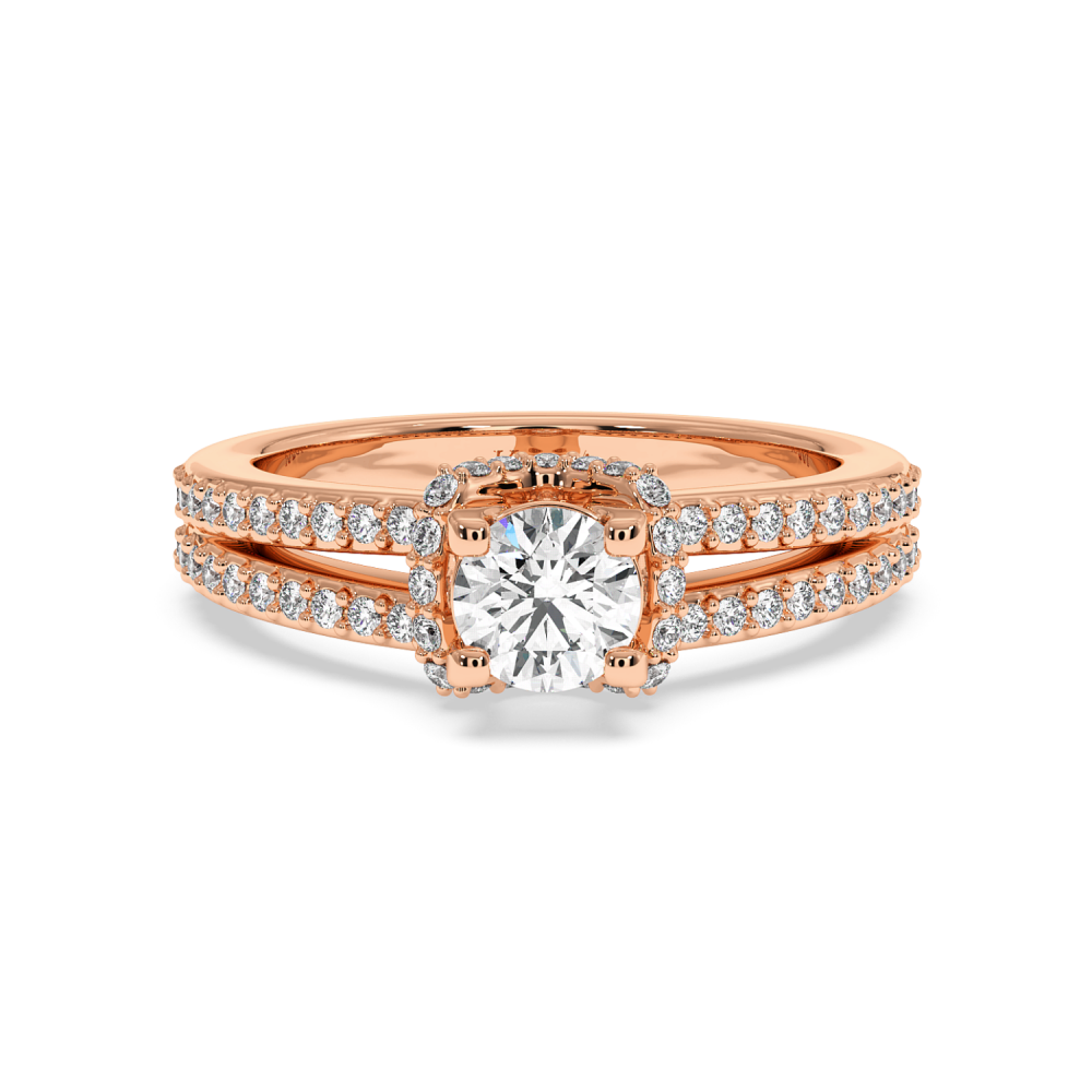 Engagement ring with central diamond of 0.60 ct and side diamonds of 0.36 ct