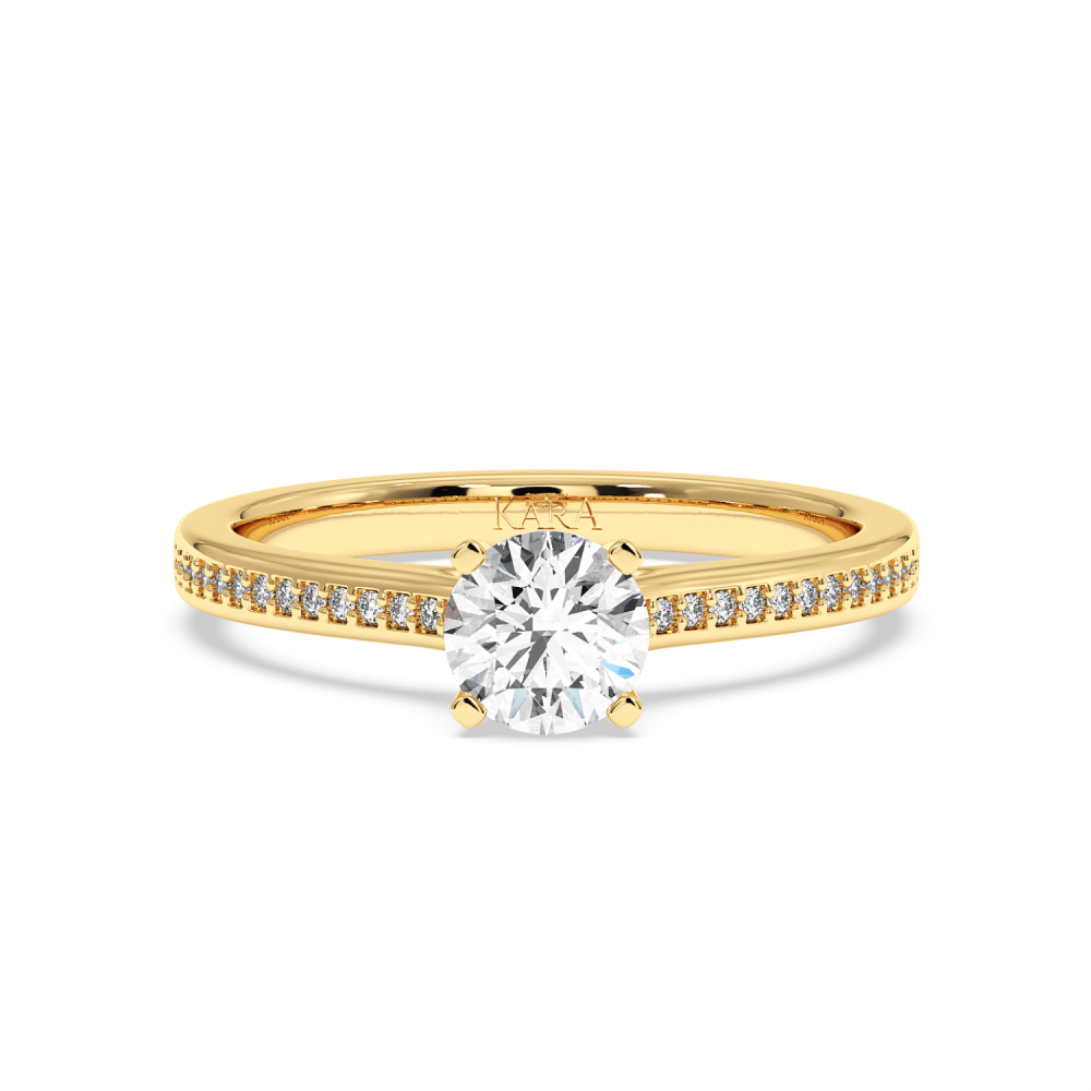 Engagement ring with central diamond of 0.66 ct and side diamonds of 0.08 ct