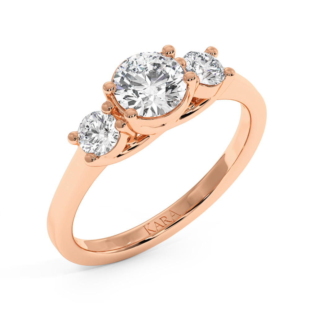Engagement ring with central diamond of 0.70 ct and side diamonds of 0.27 ct