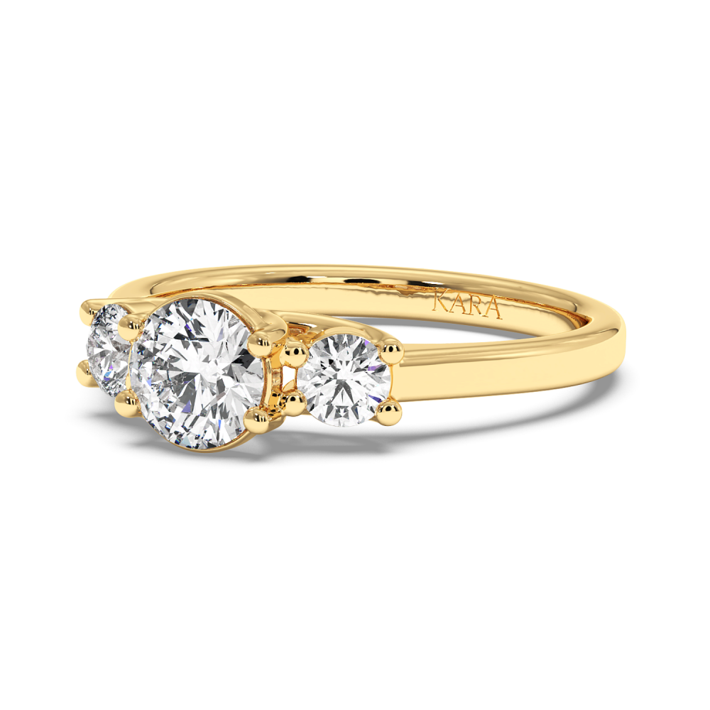 Engagement ring with central diamond of 0.70 ct and side diamonds of 0.27 ct