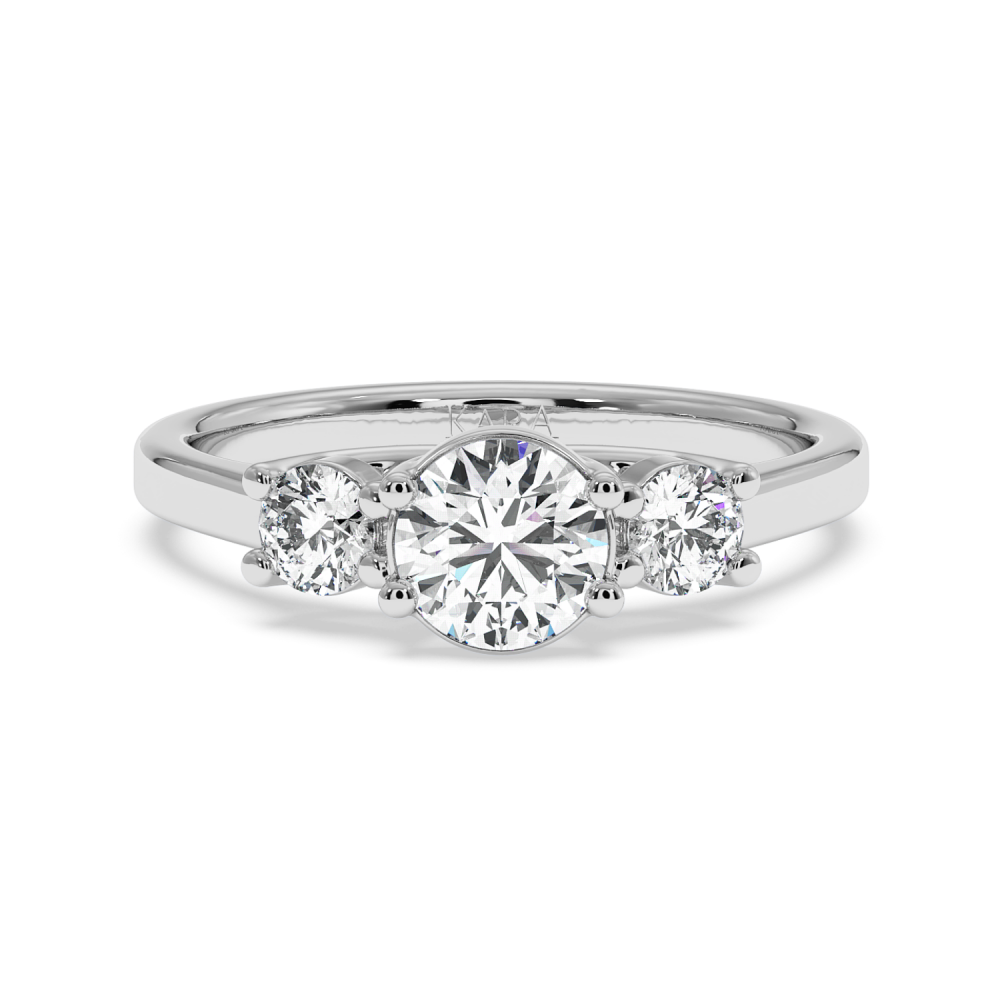 Engagement ring with central diamond of 0.70 ct and side diamonds of 0.27 ct