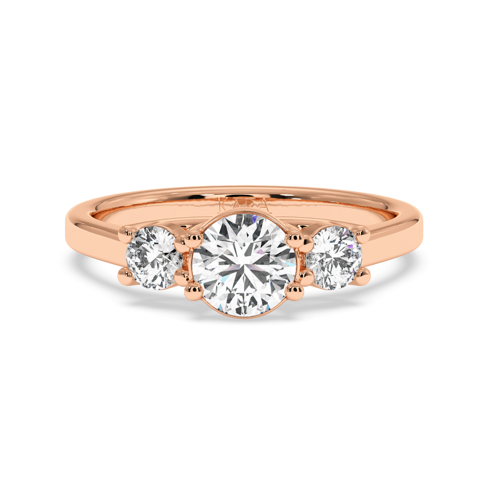 Engagement ring with central diamond of 0.70 ct and side diamonds of 0.27 ct