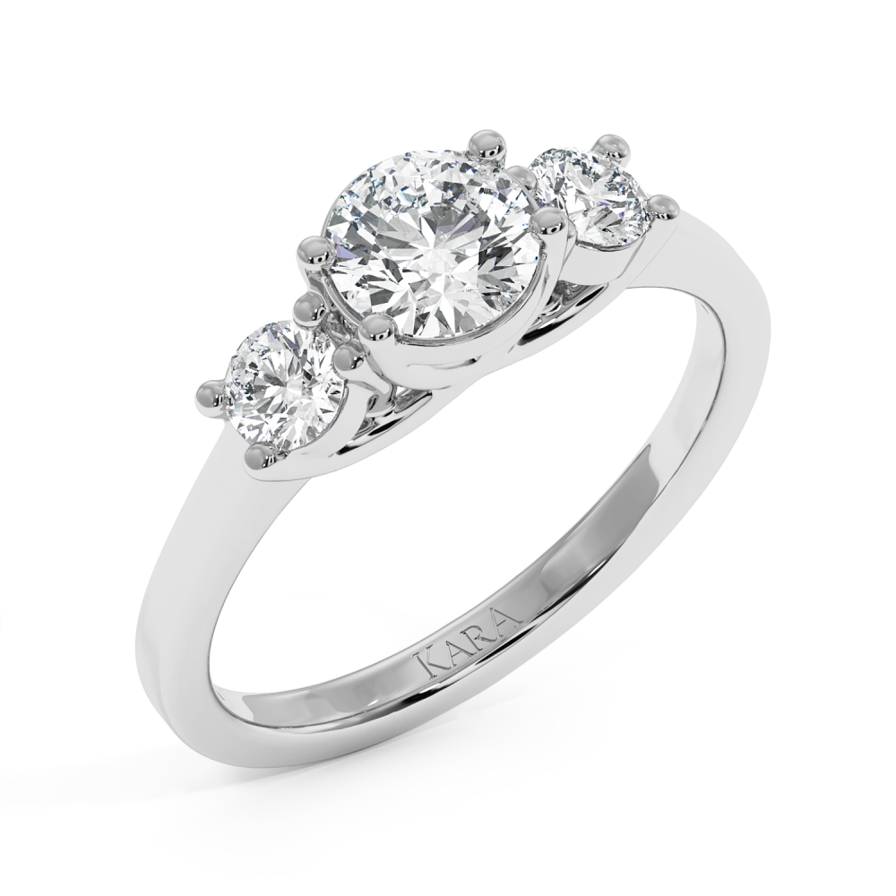 Engagement ring with central diamond of 0.70 ct and side diamonds of 0.27 ct
