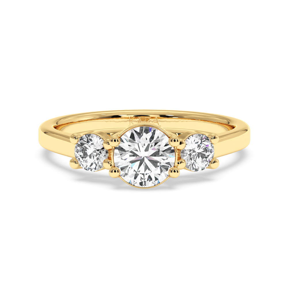 Engagement ring with central diamond of 0.70 ct and side diamonds of 0.27 ct