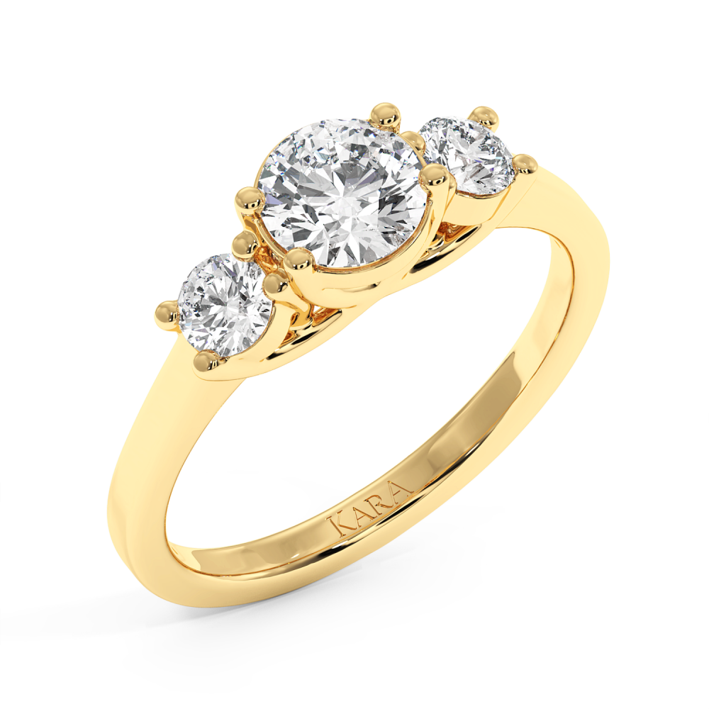 Engagement ring with central diamond of 0.70 ct and side diamonds of 0.27 ct