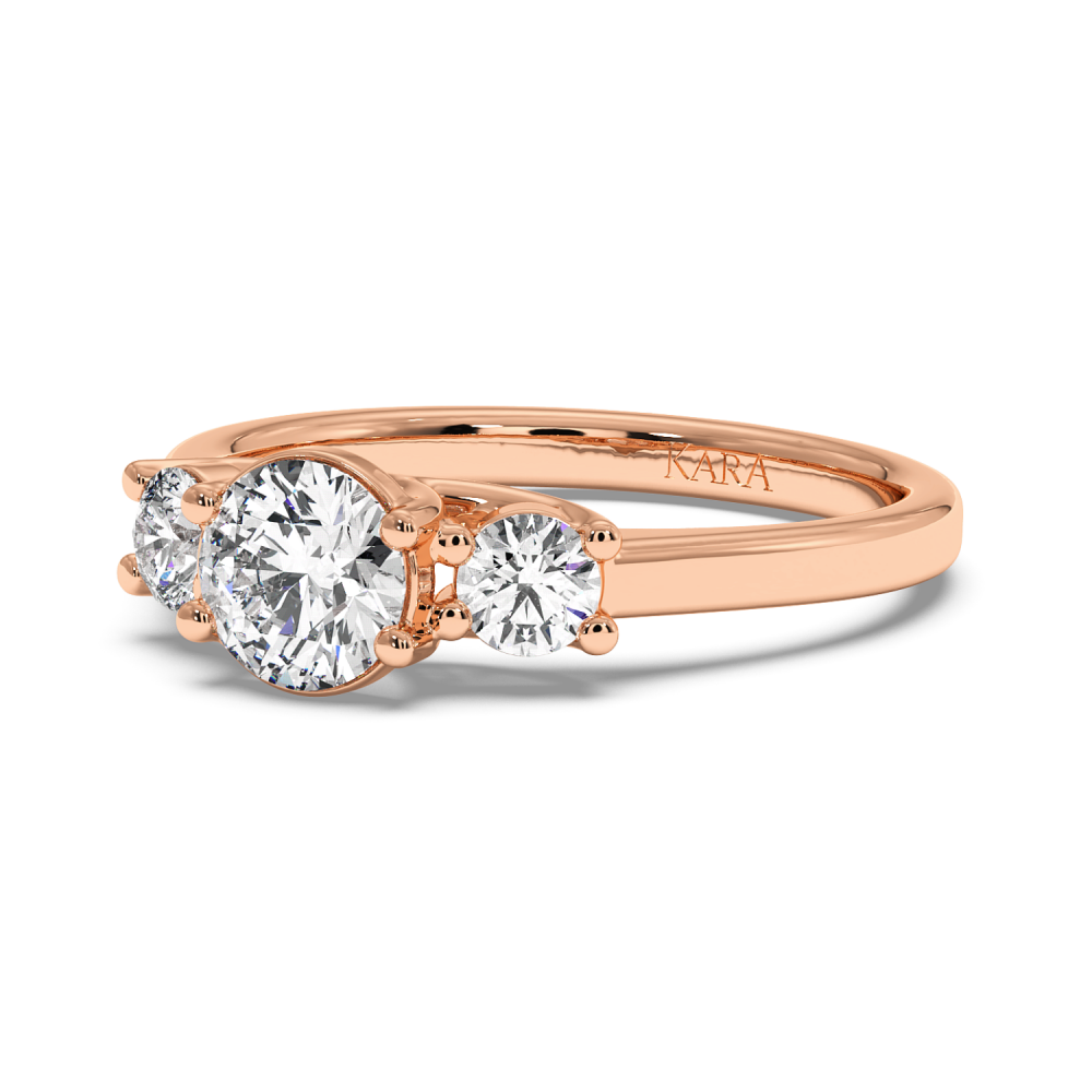 Engagement ring with central diamond of 0.70 ct and side diamonds of 0.27 ct