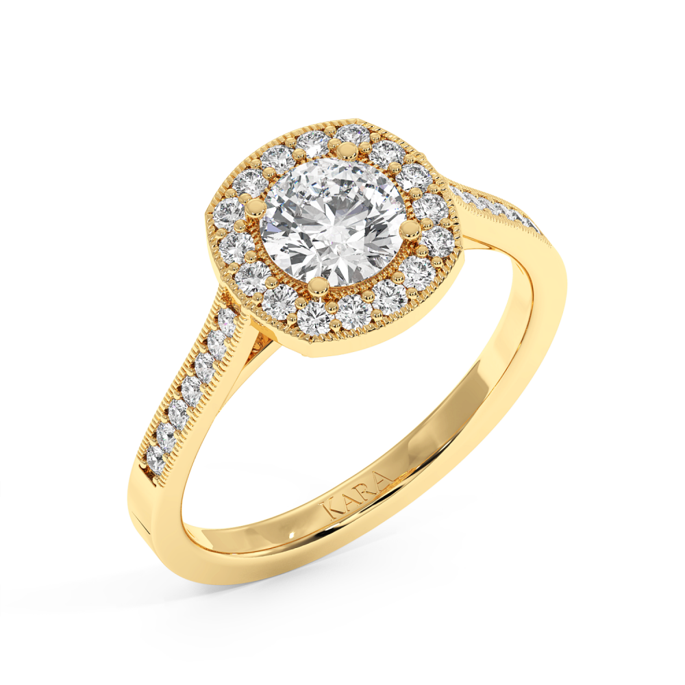 Engagement ring with central diamond of 0.70 ct and side diamonds of 0.28 ct
