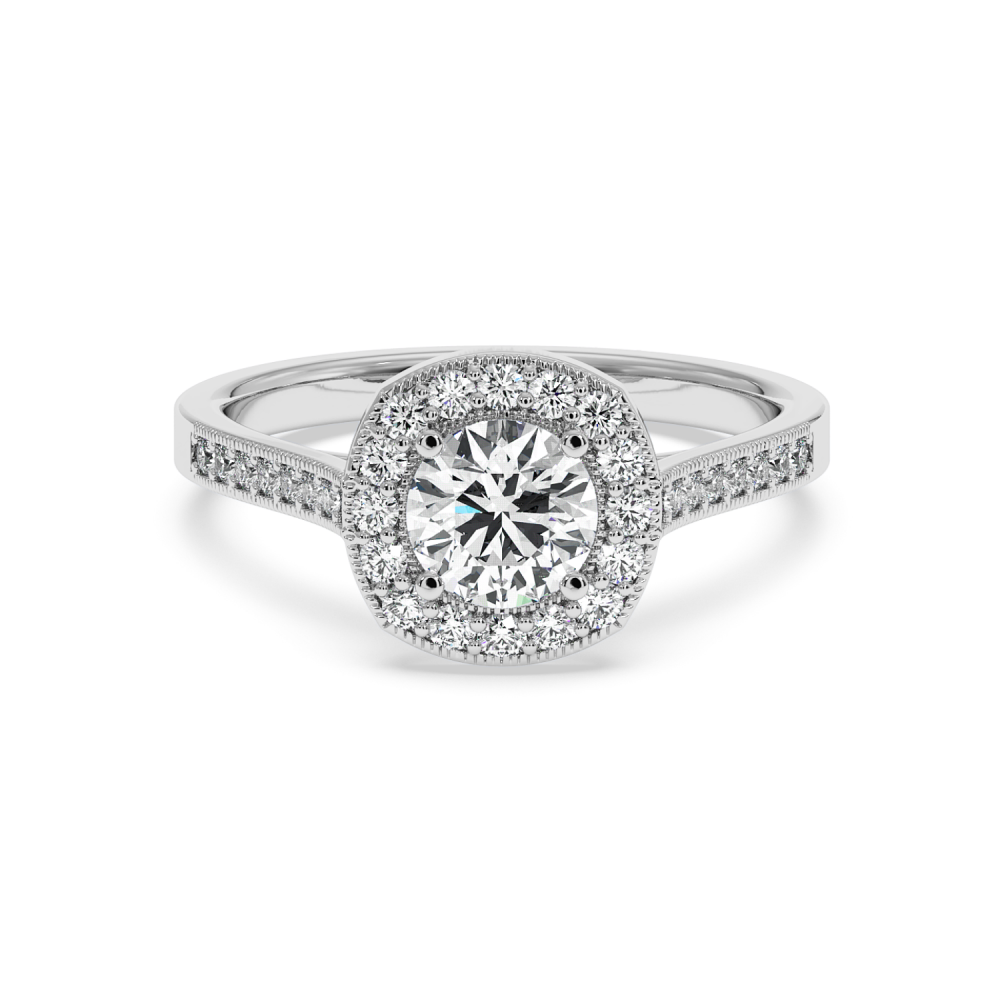 Engagement ring with central diamond of 0.70 ct and side diamonds of 0.28 ct