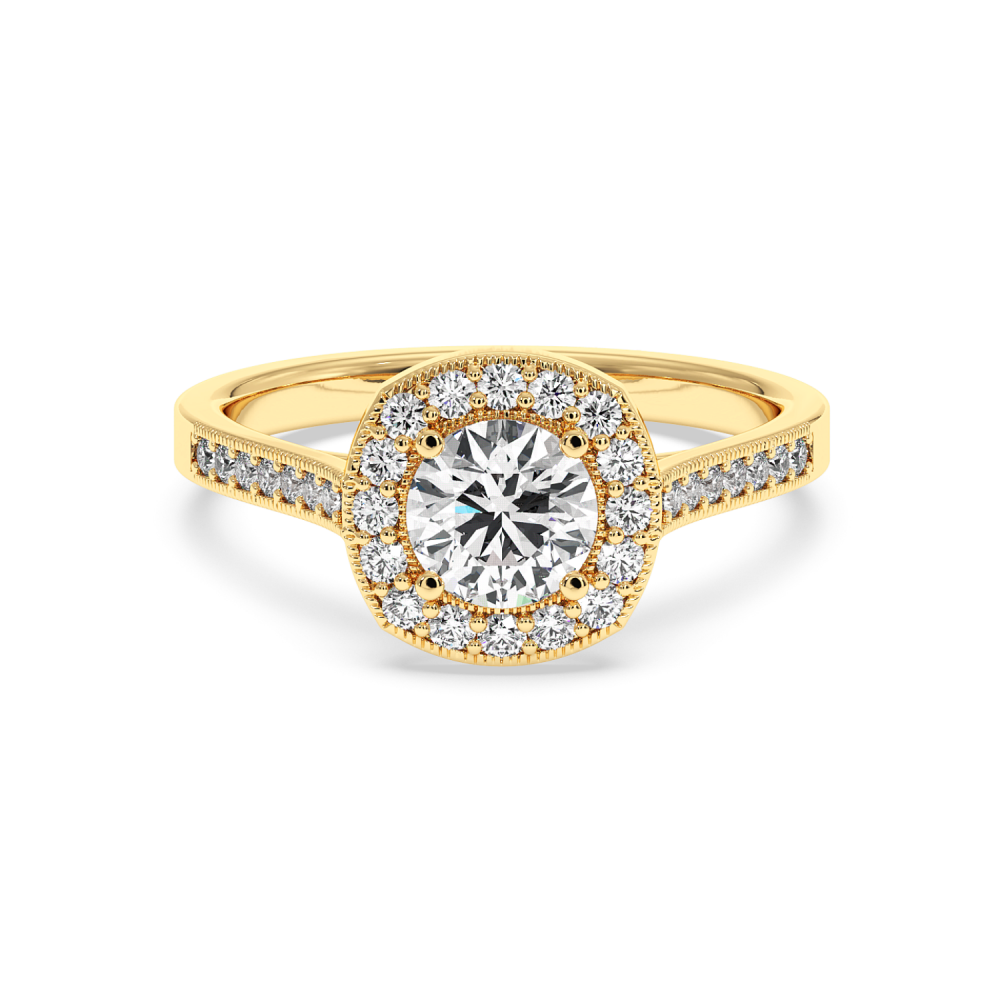 Engagement ring with central diamond of 0.70 ct and side diamonds of 0.28 ct