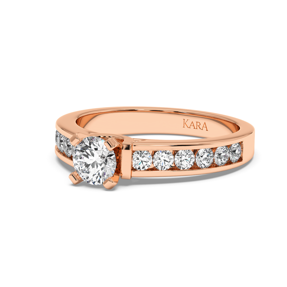 Engagement ring with central diamond of 0.53 ct and side diamonds of 0.55 ct