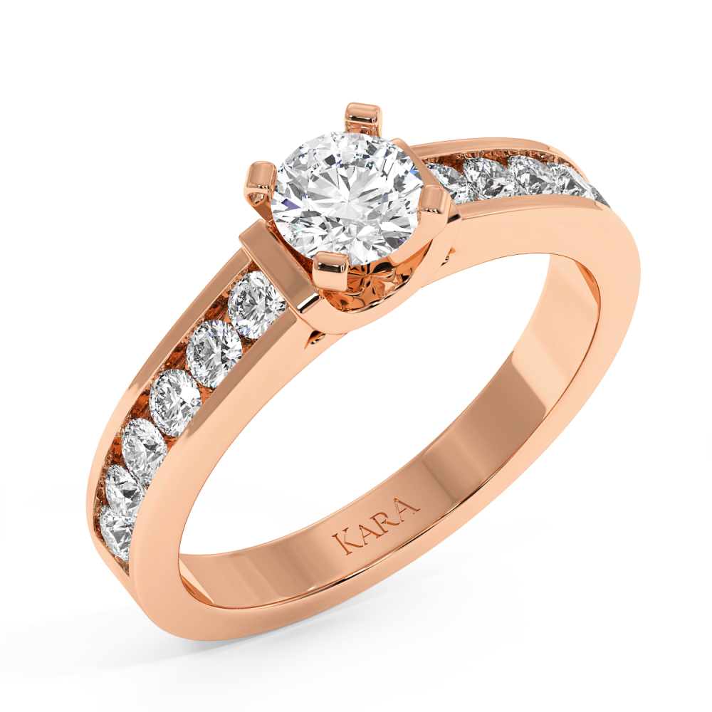 Engagement ring with central diamond of 0.53 ct and side diamonds of 0.55 ct