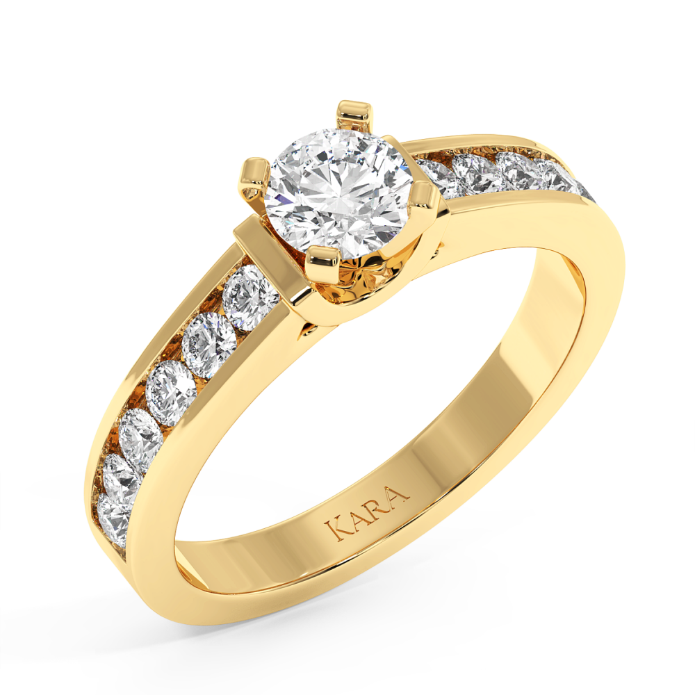 Engagement ring with central diamond of 0.53 ct and side diamonds of 0.55 ct