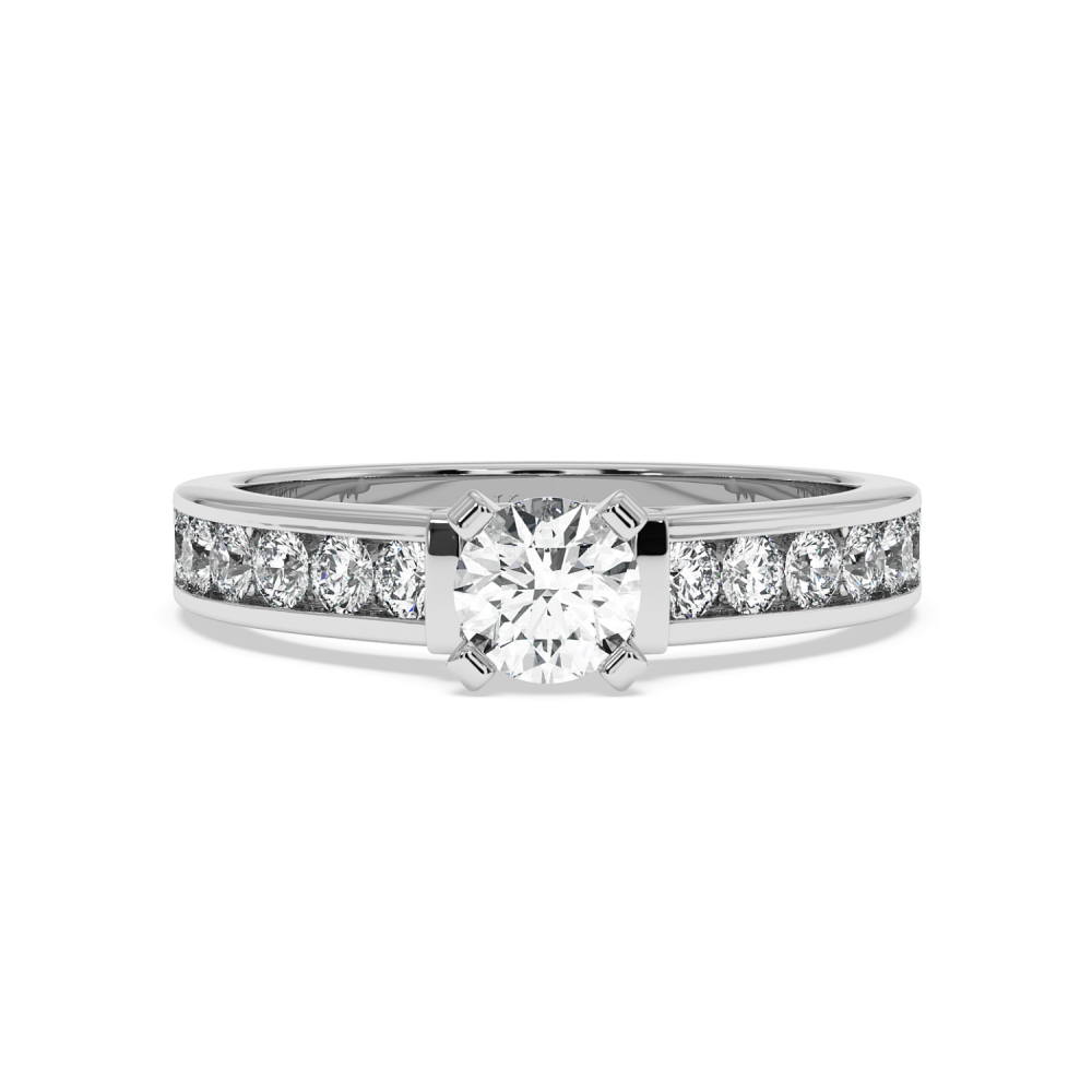 Engagement ring with central diamond of 0.53 ct and side diamonds of 0.55 ct