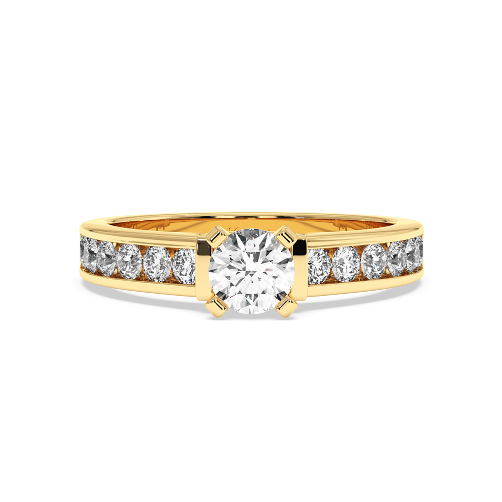Engagement ring with central diamond of 0.53 ct and side diamonds of 0.55 ct