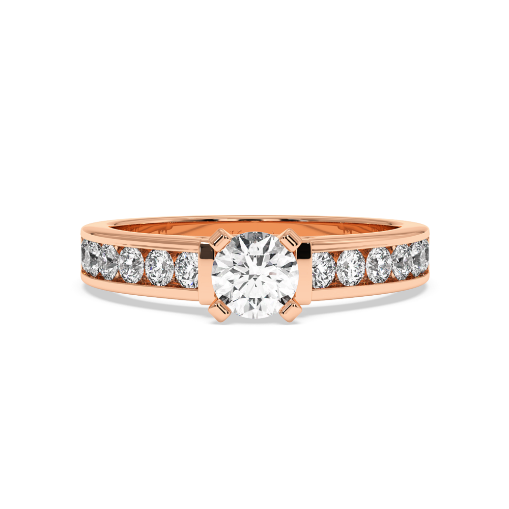 Engagement ring with central diamond of 0.53 ct and side diamonds of 0.55 ct