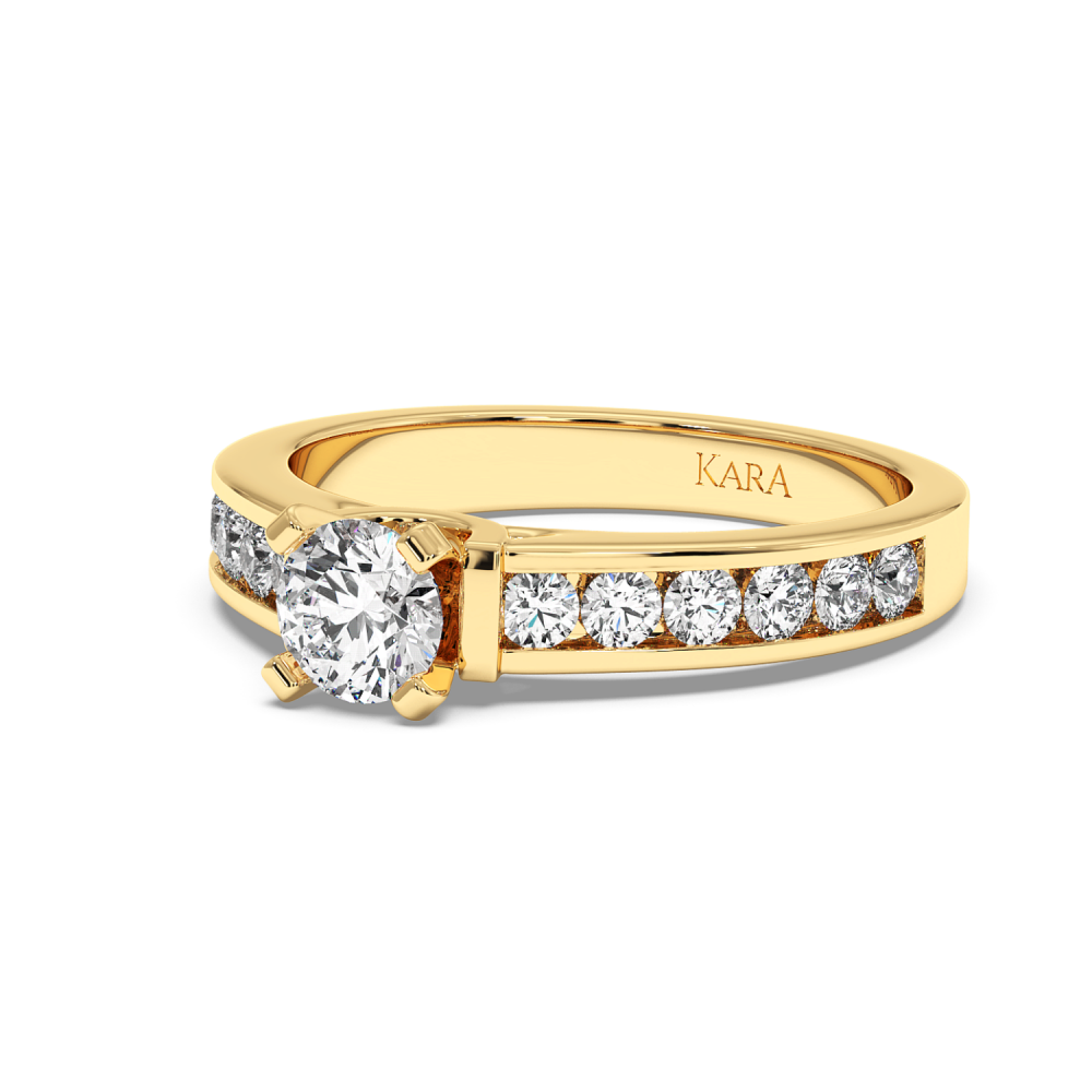 Engagement ring with central diamond of 0.53 ct and side diamonds of 0.55 ct