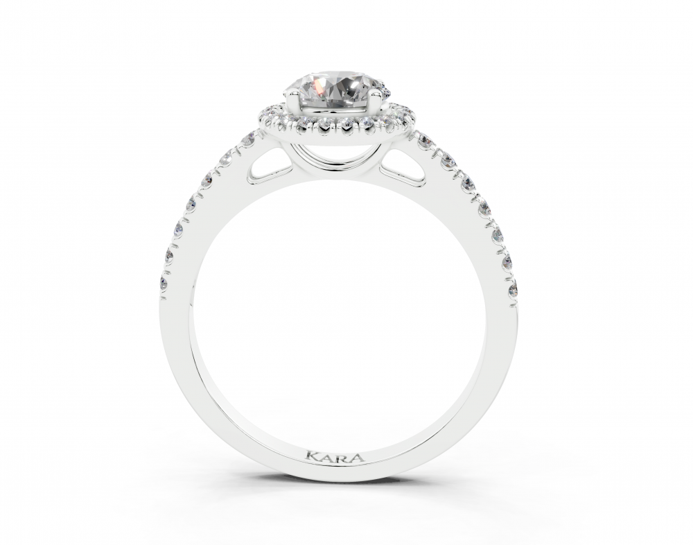 Engagement ring with central diamond of 0.73 ct and side diamonds of 0.23 ct